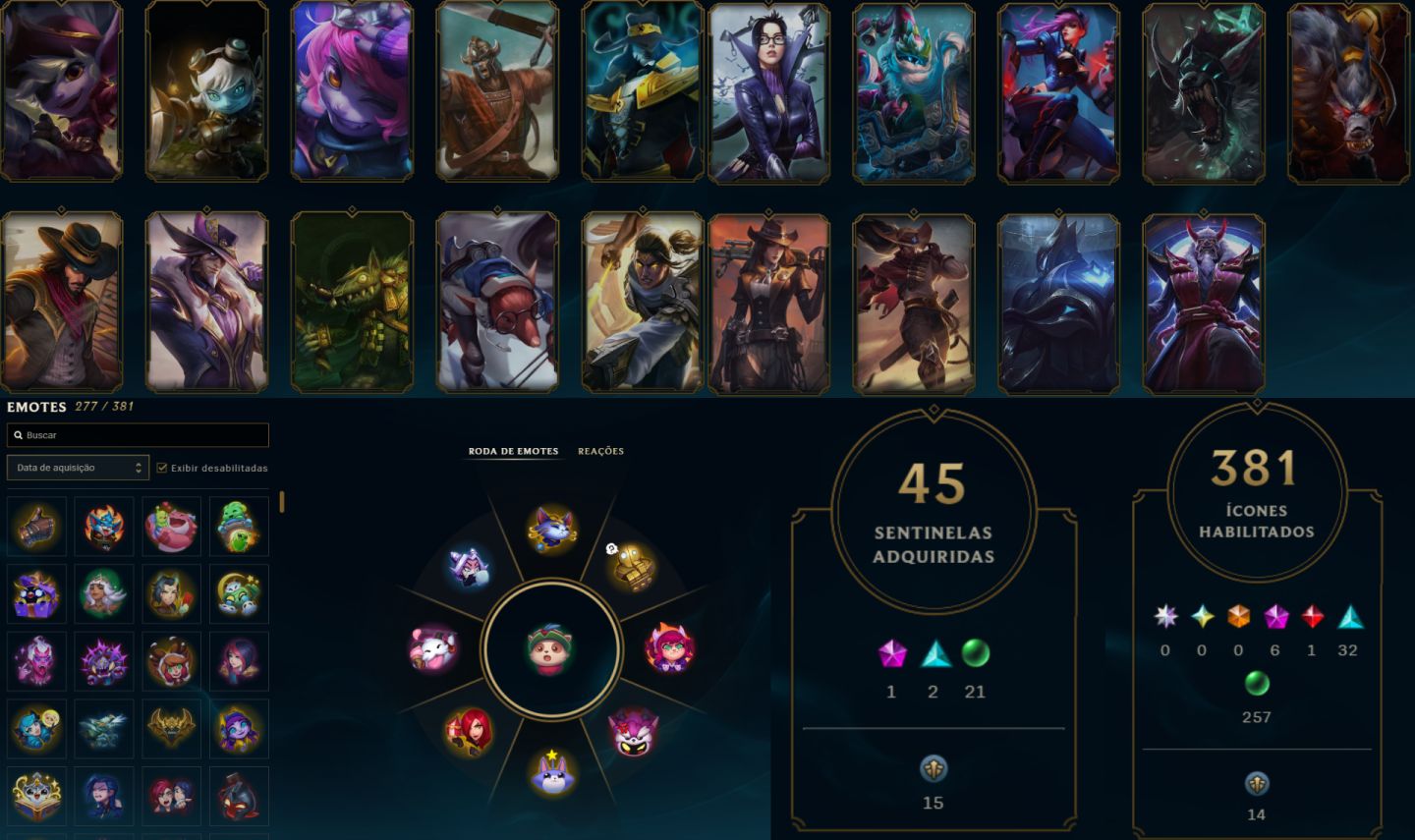 CONTA ESMERALDA - 278 SKINS - lvl 790 - Full acess