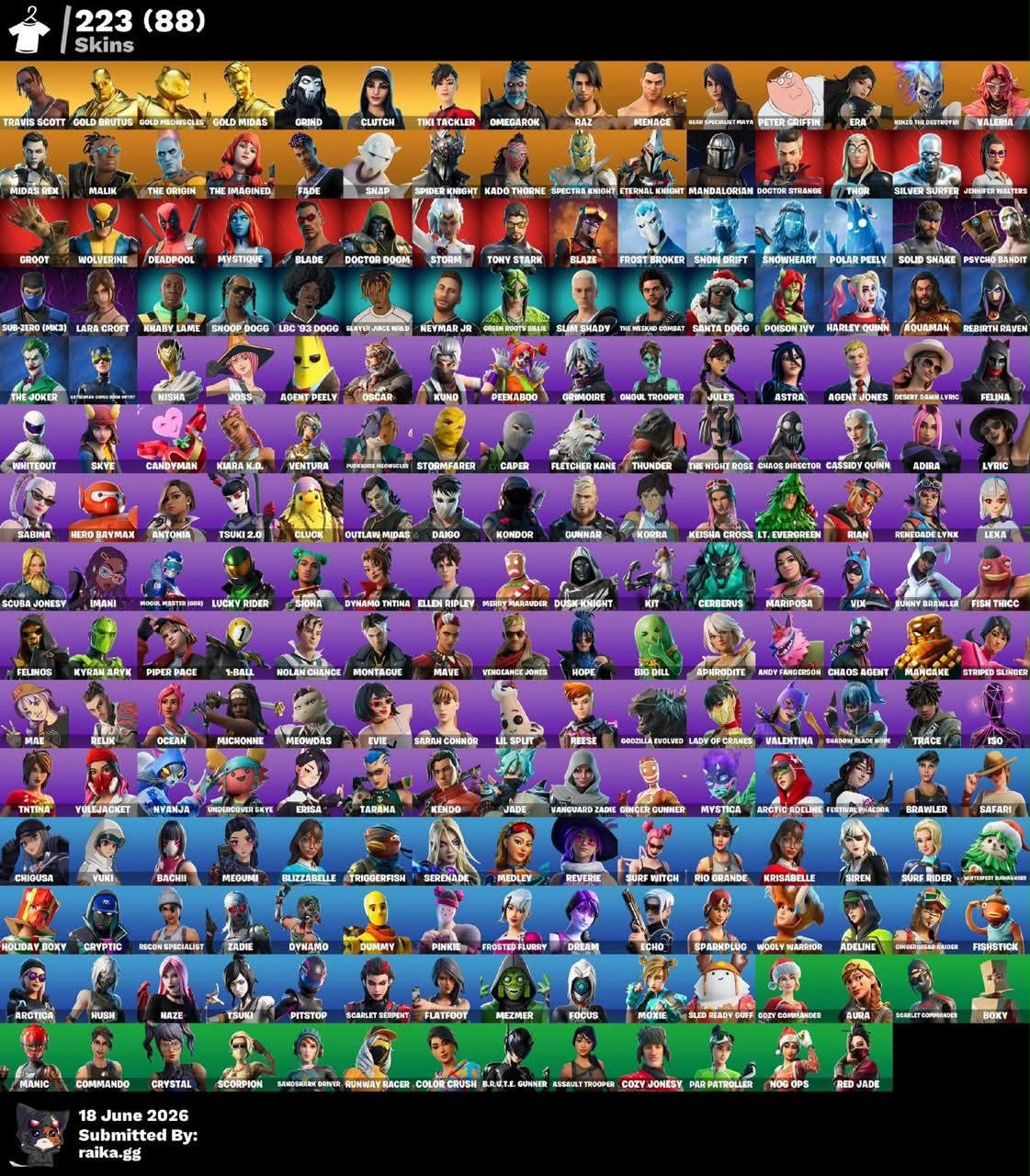 CONTA FORTNITE FULL ACESSO | 223 SKINS | TRAVIS SCOTT| MERRY MINT AXE