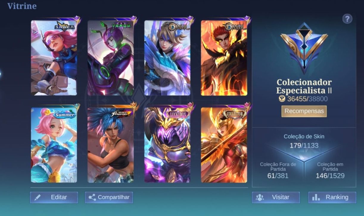 CONTA MOBILE LEGENDS À VENDA para plays Magos e suporte! main aqui e a pharsa