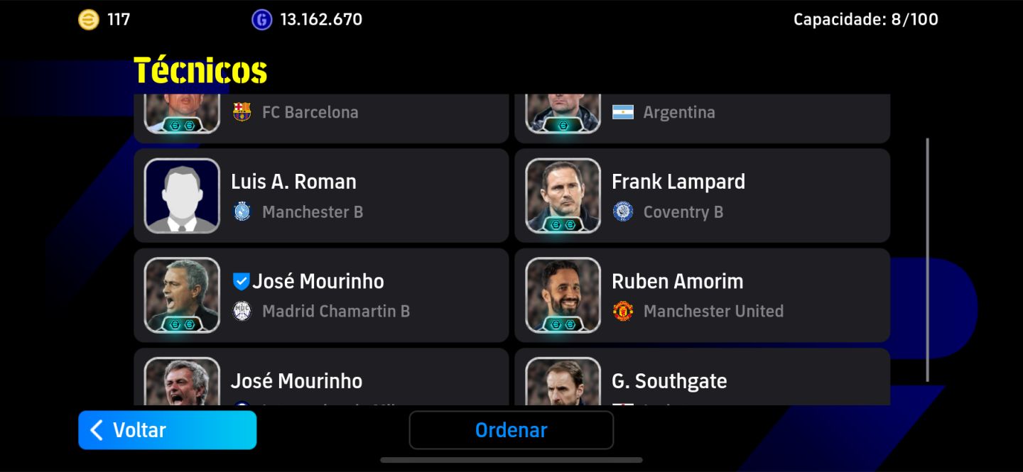 CONTA EFOOTBALL +3220 FORÇA COLETIVA, MESSI, MBAPPE, DROGBA, RONALDINHO ETC