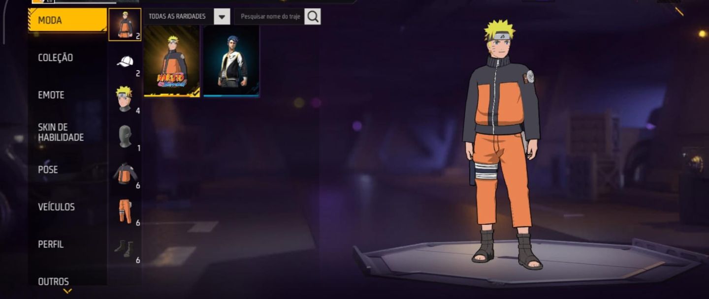 Free Fire Naruto + Emote de Transformação + Troca de Nick | Nível 23