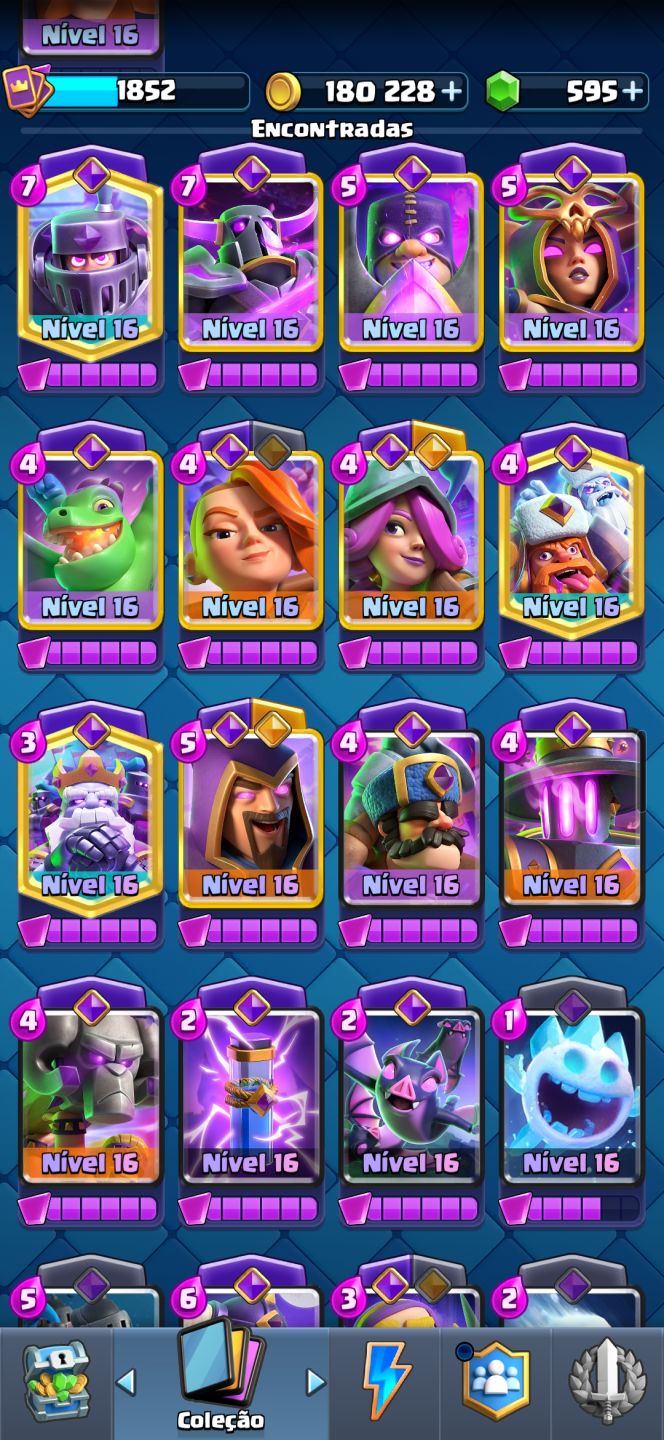 CONTA CLASH ROYALE | TORRE 16 | 41 CARTAS NV. 16 | 9 HERÓICAS | 22 EVOLUÇÕES