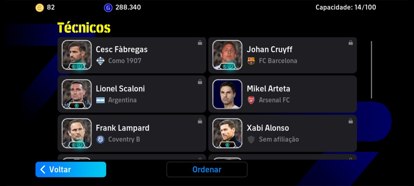 Conta Efootbal 3250 com Fichas Editadas, Suarez, Cruif, Pele e Outros