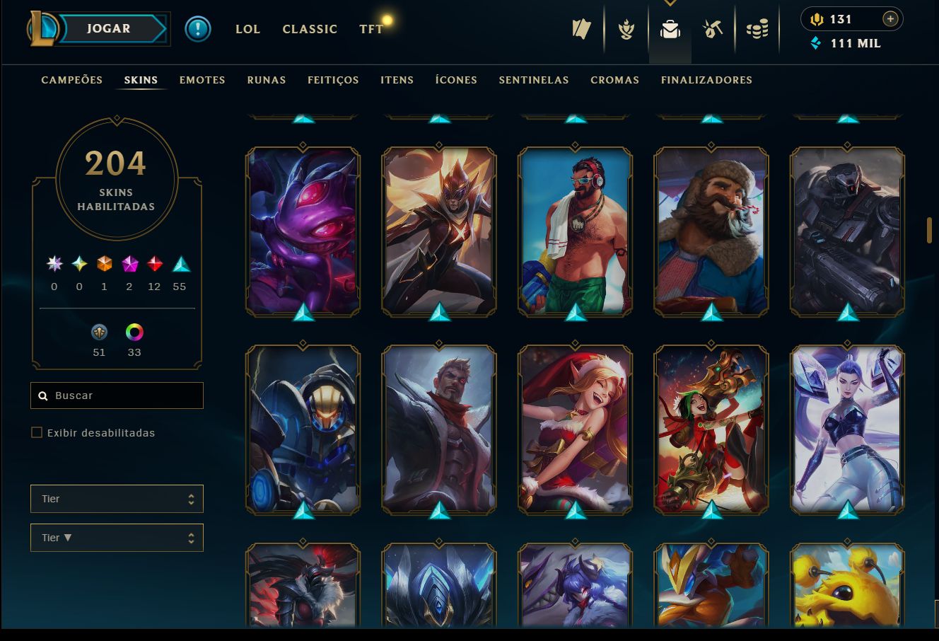 CONTA LOL 204 SKINS | 2 MÍTICAS | 12 LENDÁRIAS | ESMERALDA III
