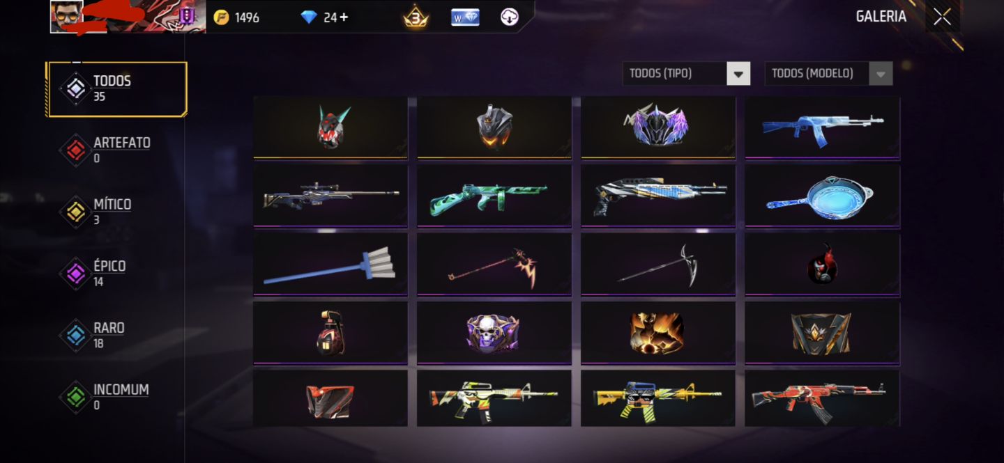 Conta Free Fire custo benefício imperdível