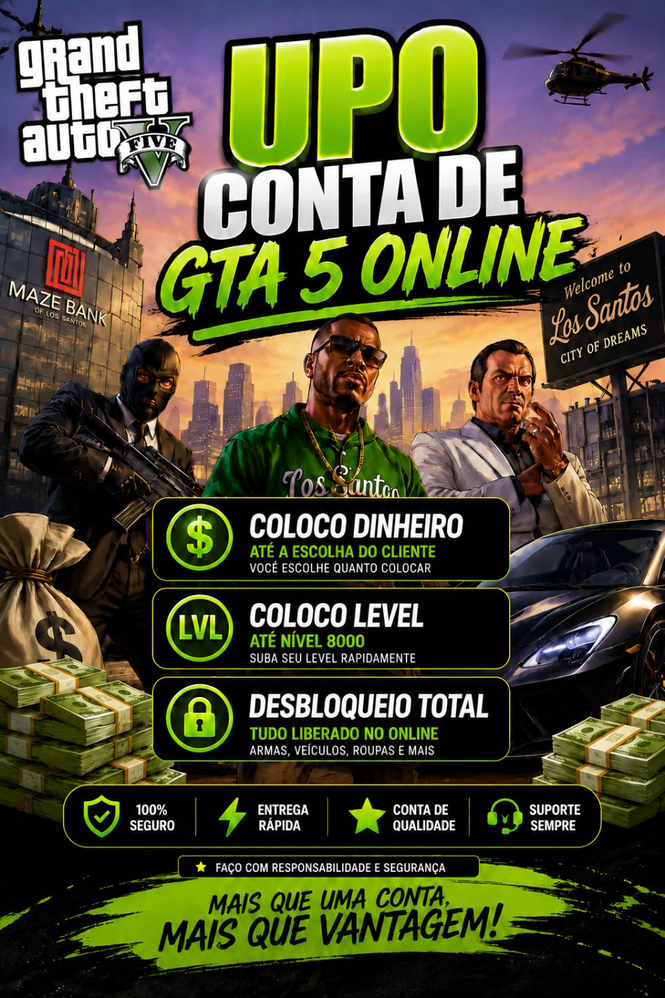GTA 5 ONLINE PACOTES DE DINHEIRO