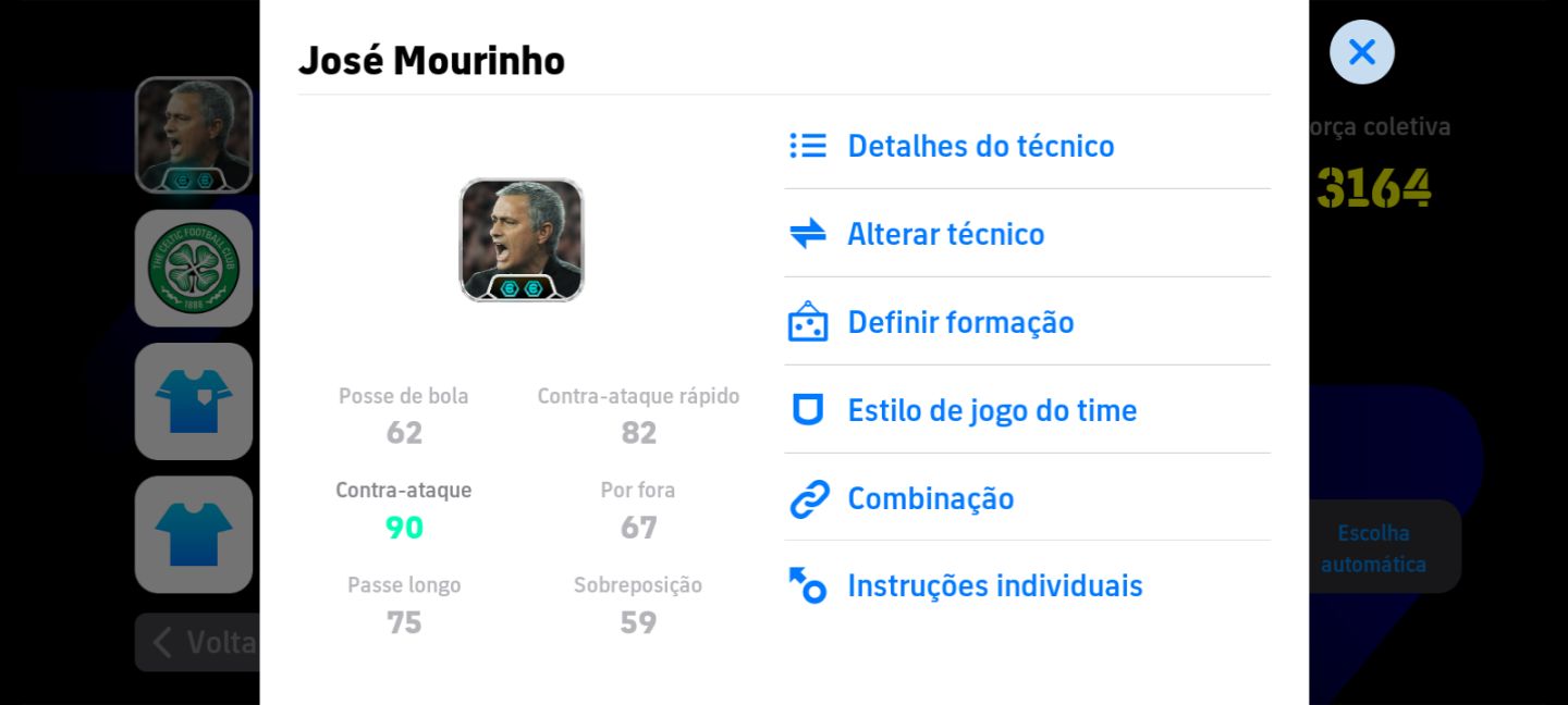 Conta Efootball! 3164 força coletiva | + José Mourinho 90 | Ótima para Iniciar