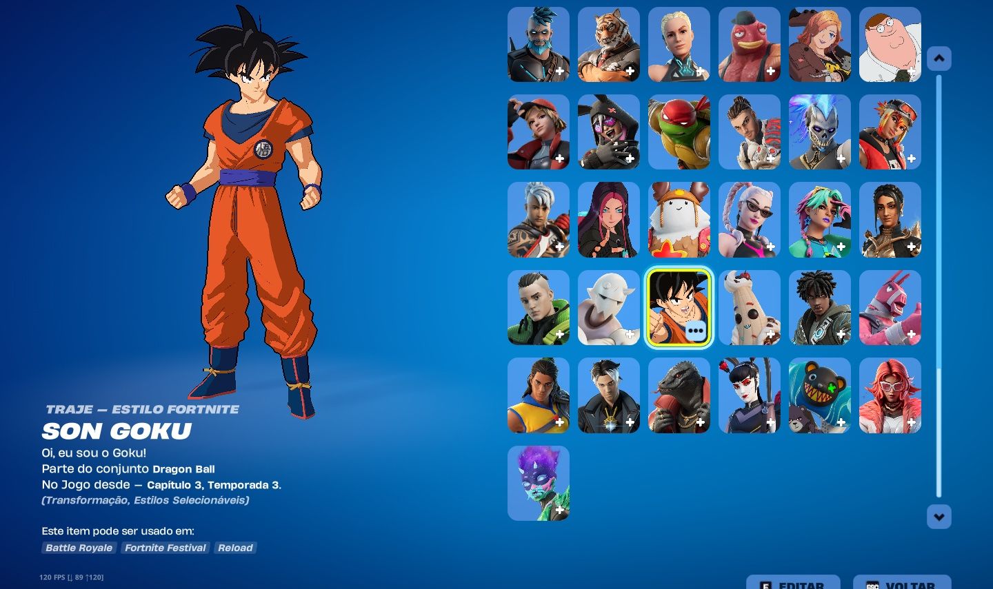 CONTA DE FORTNITE COM 119 SKINS [FA] EPIC GAMES / PSN / XBOX
