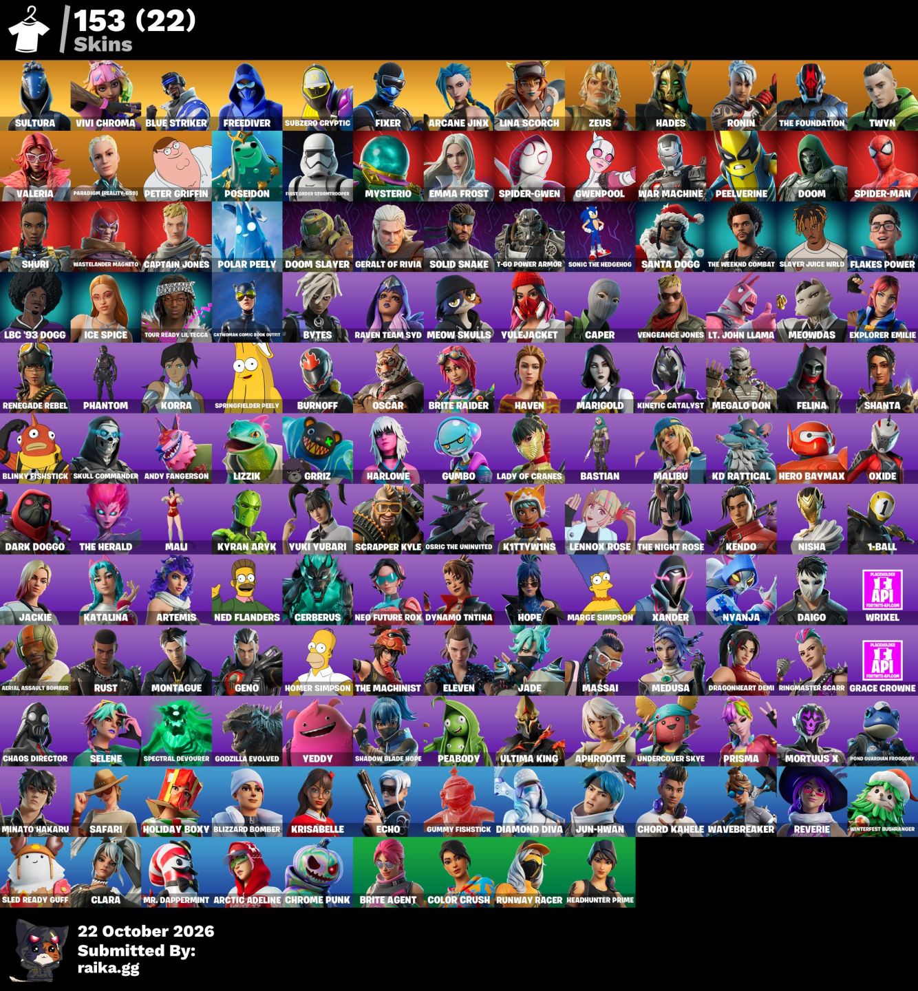 CONTA FORTNITE NV 2.149 COM 153 skins