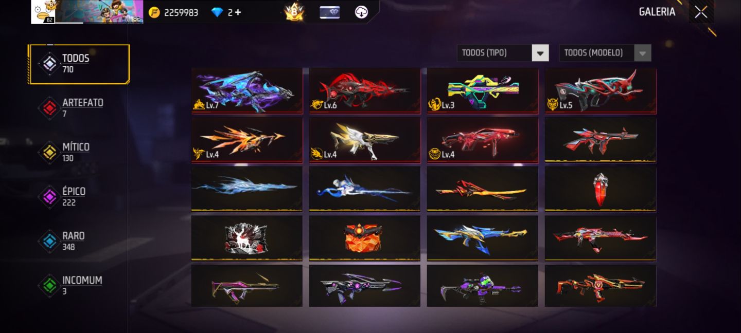 CONTA FREE FIRE EXCLUSIVA SEMI FULL E MUITO RARA!