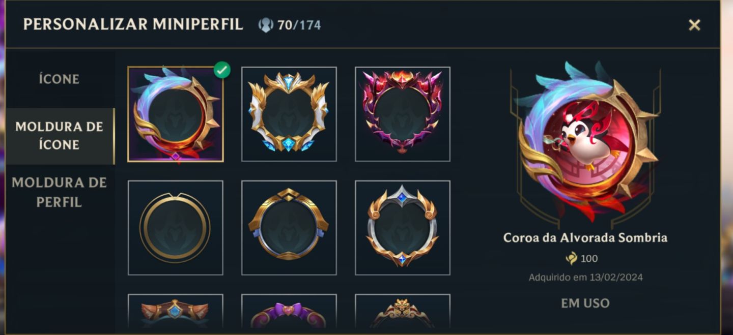 CONTA WILD RIFT MONARCA/LENDA 65,8K COLECÃO MAIN TOP