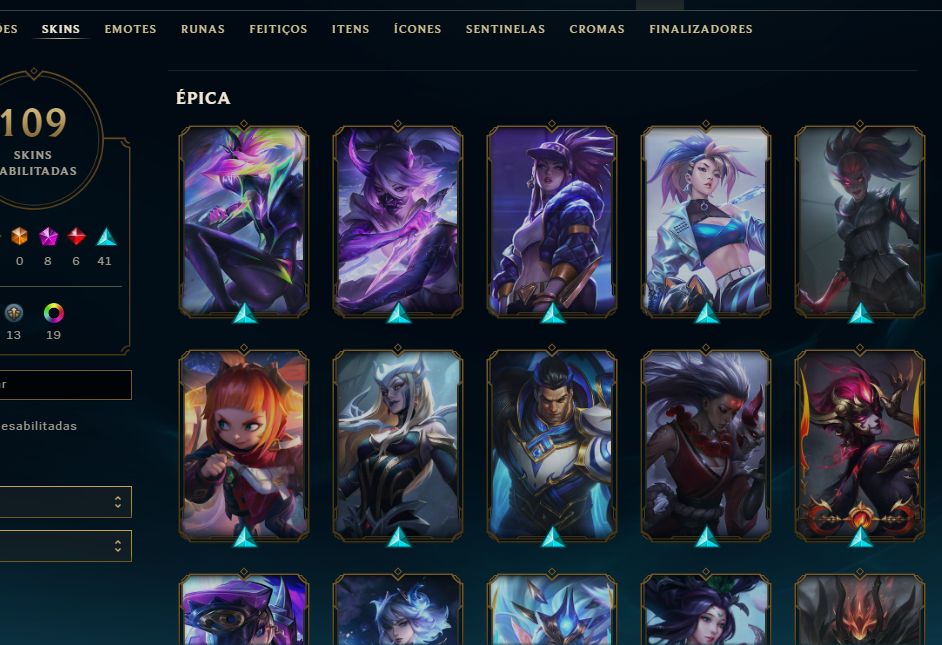 Conta lol e valorant riot games mono akali e qiyana lvl 100