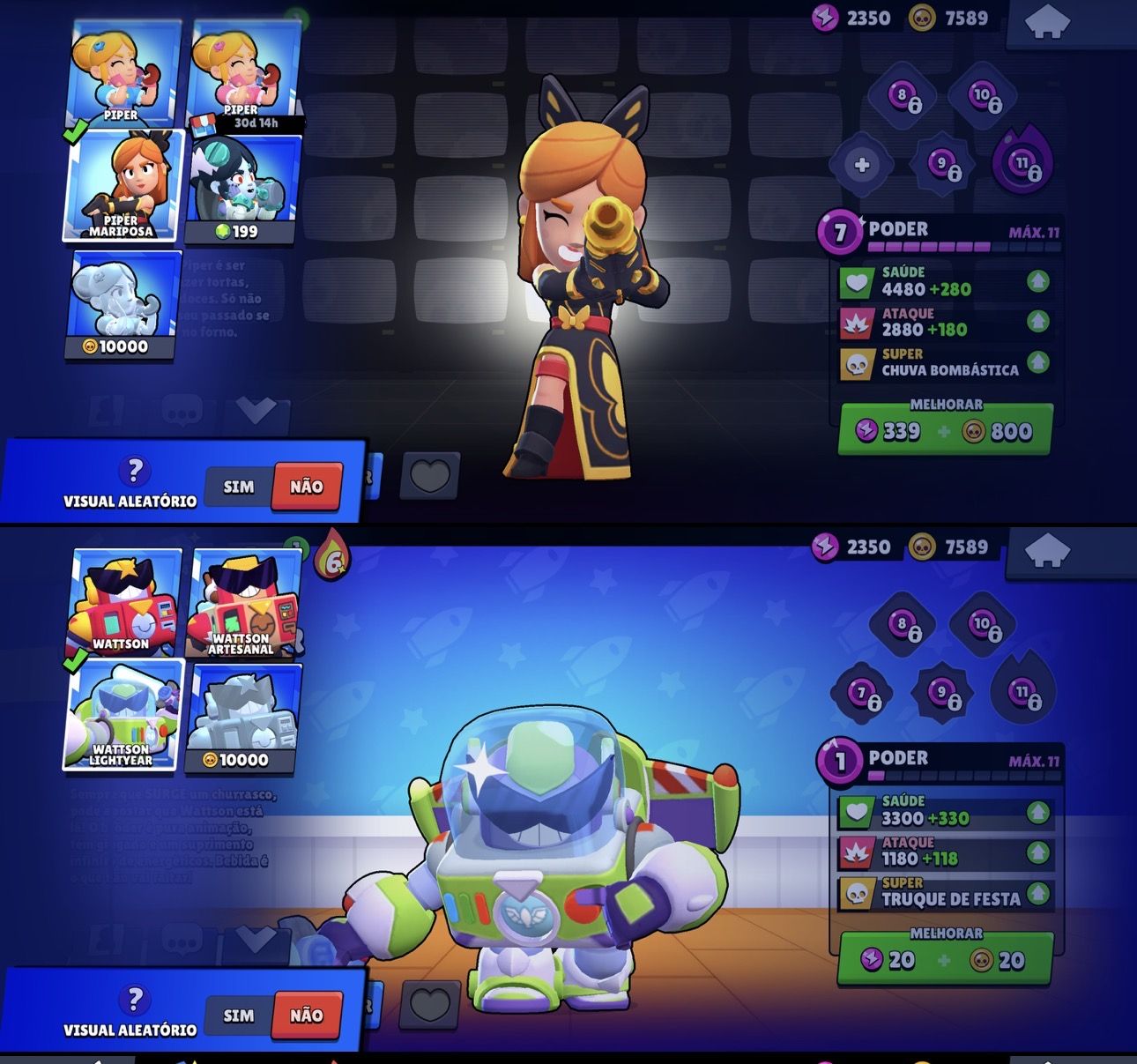 CONTA DE BRAW STARS 26k COM PRESTÍGIOS E SKINS RARAS + CLASH ROYAL 5,5k DE TROFÉ
