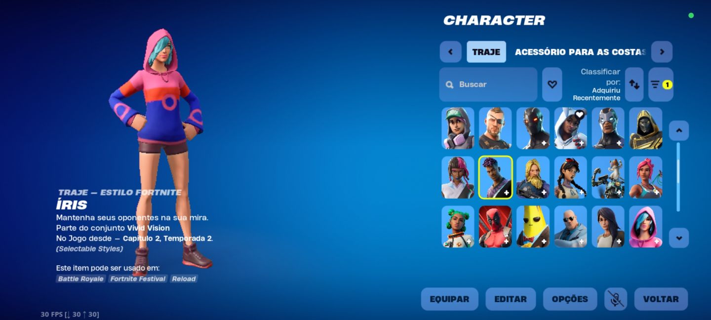 Conta fortnite capítulo 1 e 2 com skins raras