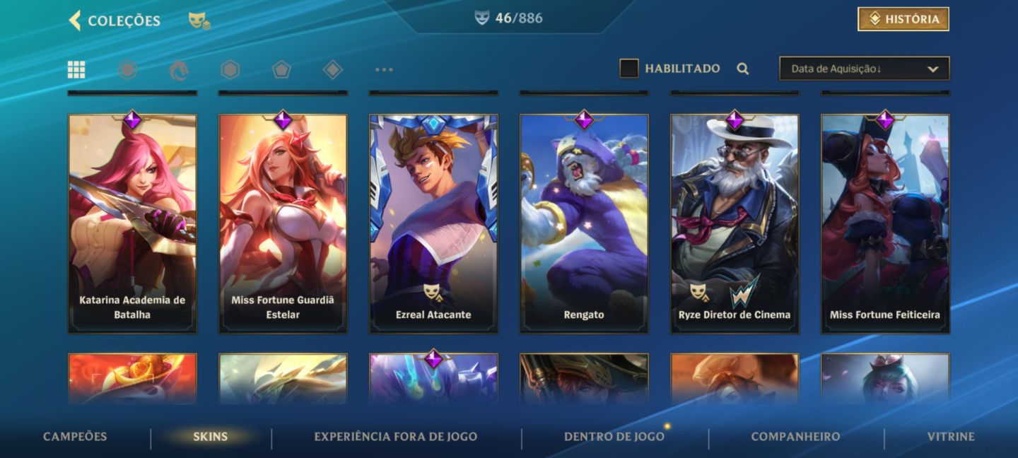 Conta com todas skin da miss Fortune