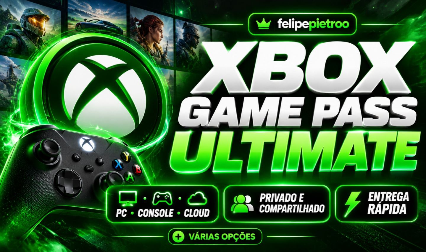 XBOX GAME PASS ULTIMATE | PRIVADO OU COMPARTILHADO | PC + CONSOLE + CLOUD |