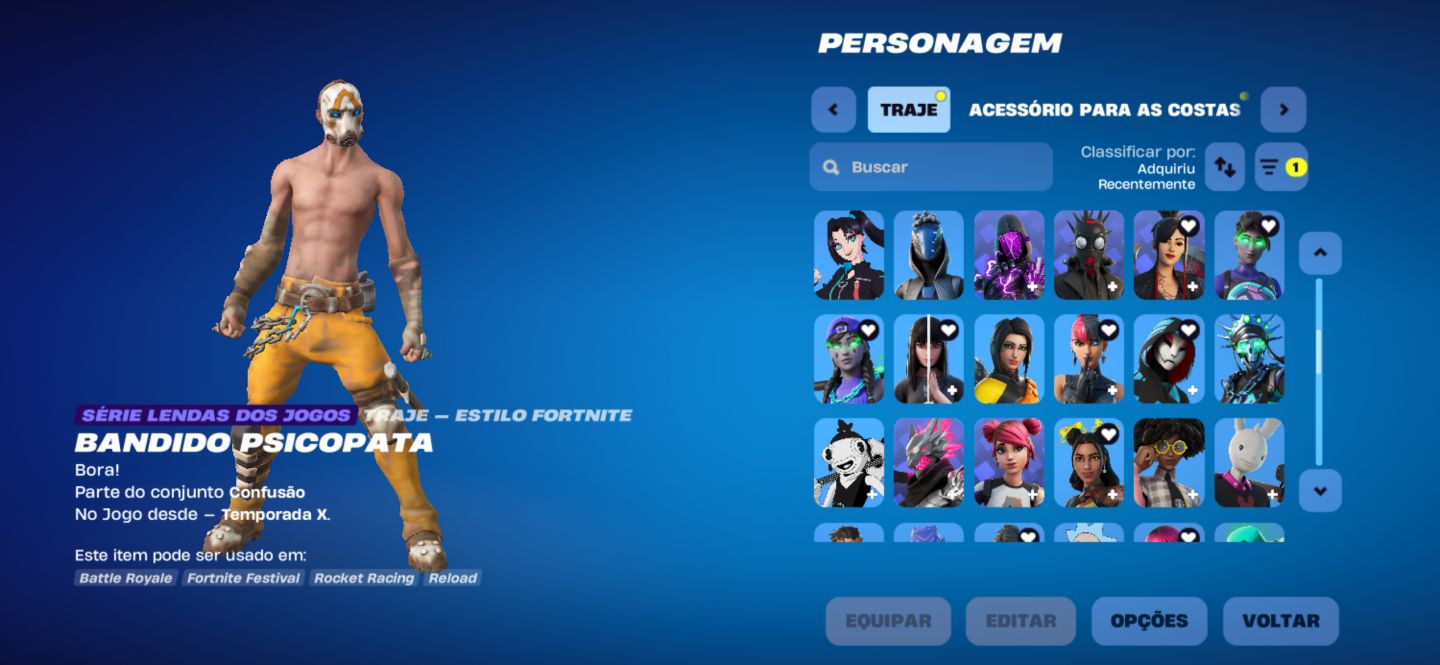 CONTA FORTNITE/ 900 VBUKS/ MUDANÇA DE TODOS OS DADOS/ + 100 skins