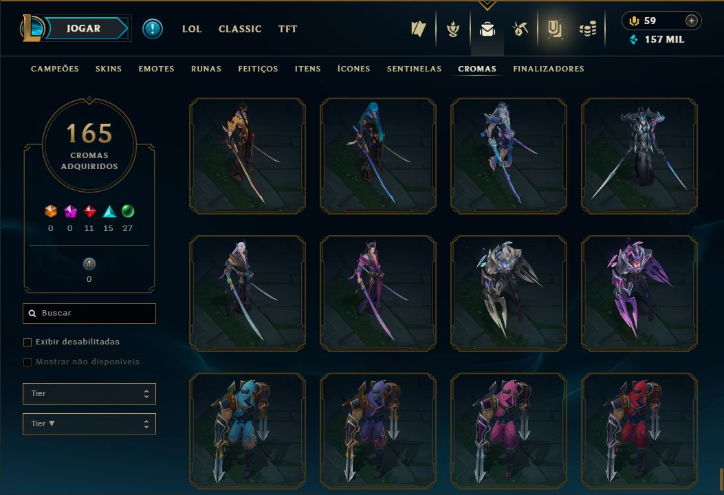 LENDÁRIA YASUO EMISSÁRIO + [ QUASE 300 SKINS HABILITADAS ] + [ TROCA NICK ]