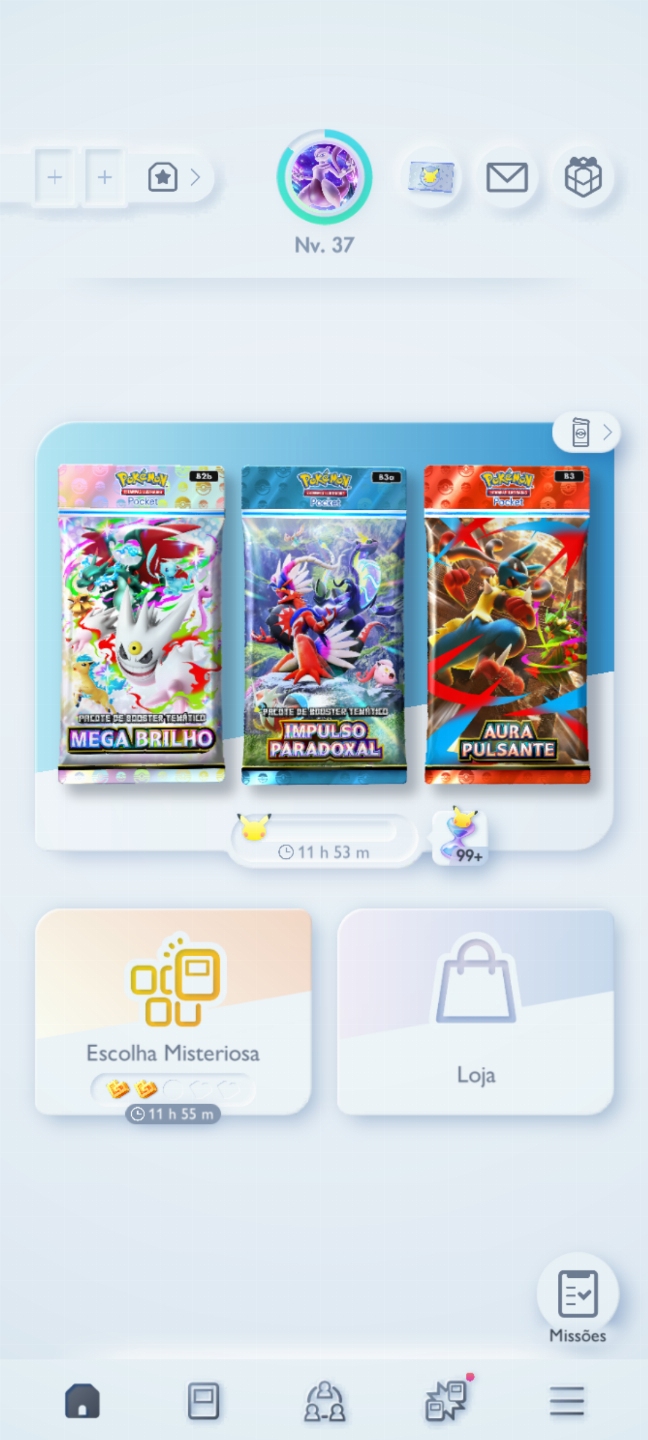 Conta Pokémon TCG - NV 37 com mais de 2k cartas, muitos Shinys e Full Art!!!