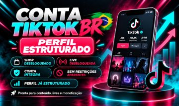 Tiktok 1,3K Seguidores | Shop Ativa + Programa de Incentivo | Conta Íntegra