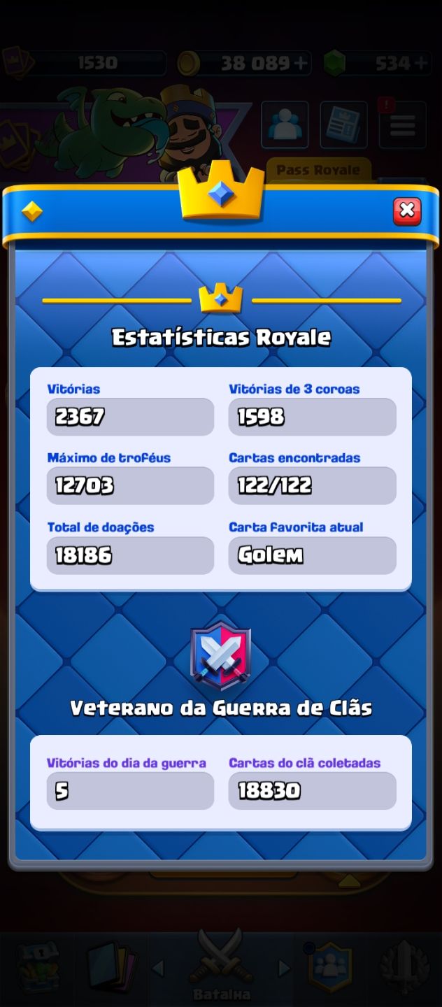 Clash Royale 12,5K+ | 8 Anos | Único Dono | Full Up | Negociável