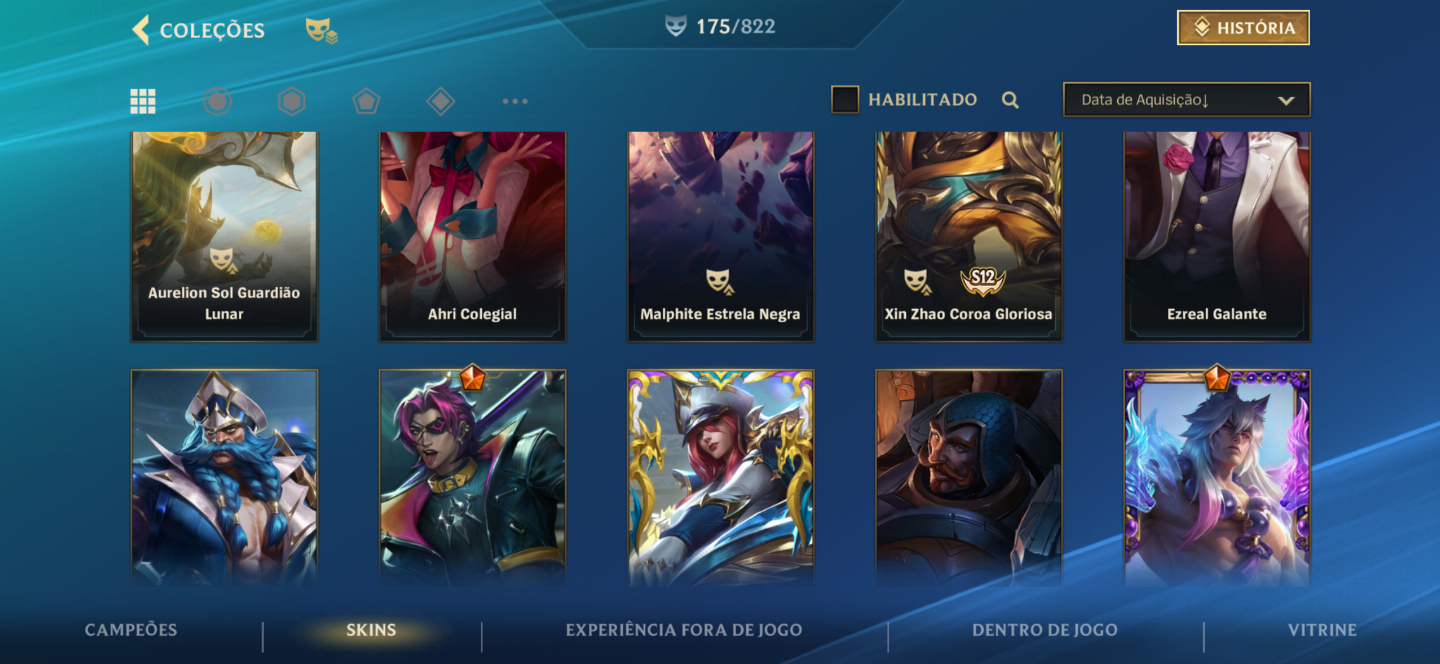 Conta de Wild Rift com muitas Skins