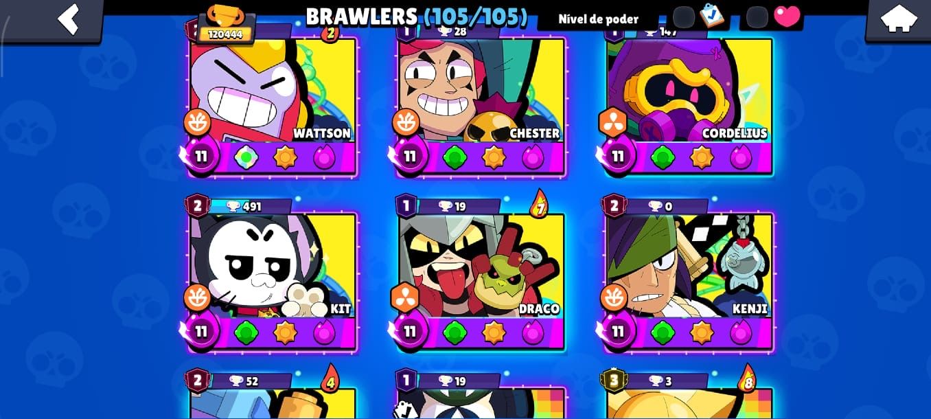 Conta Brawl Stars com TUDO DO JOGO, todos os brawlers upados, última fama.