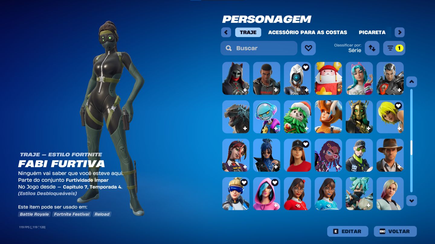 Conta de fortnite tryhard com 281 skins