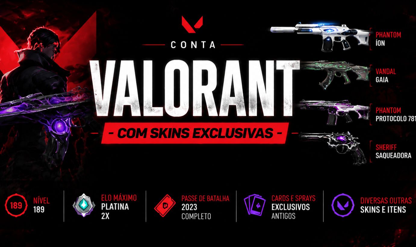 Conta Valorant Nível 189 | Platina 2x |