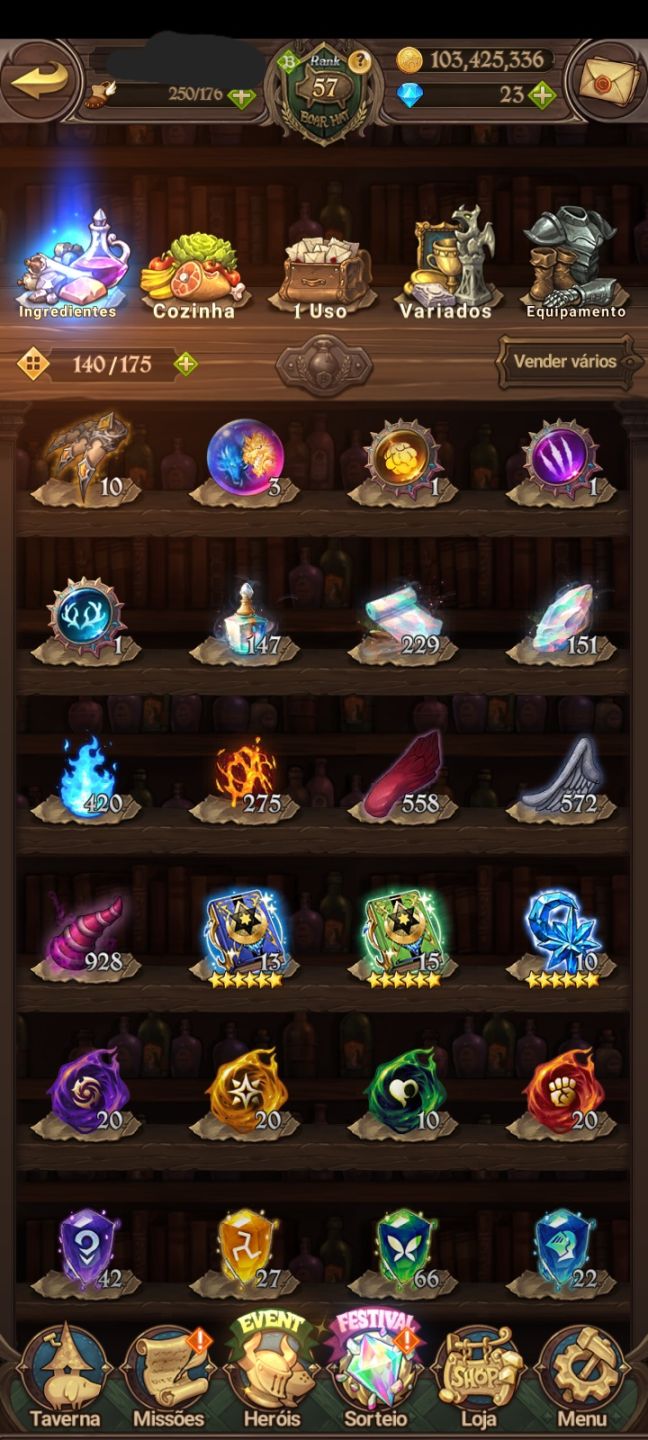 Conta de 7ds com time meta pvp
