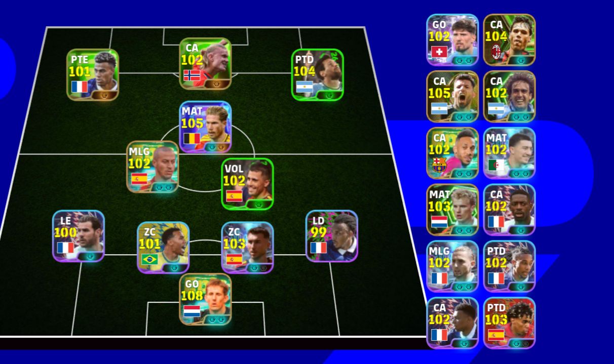 [ANDROID/IOS]CONTA EFOOTBALL COM VAN DE SAR 108+DE BRUYNE 105