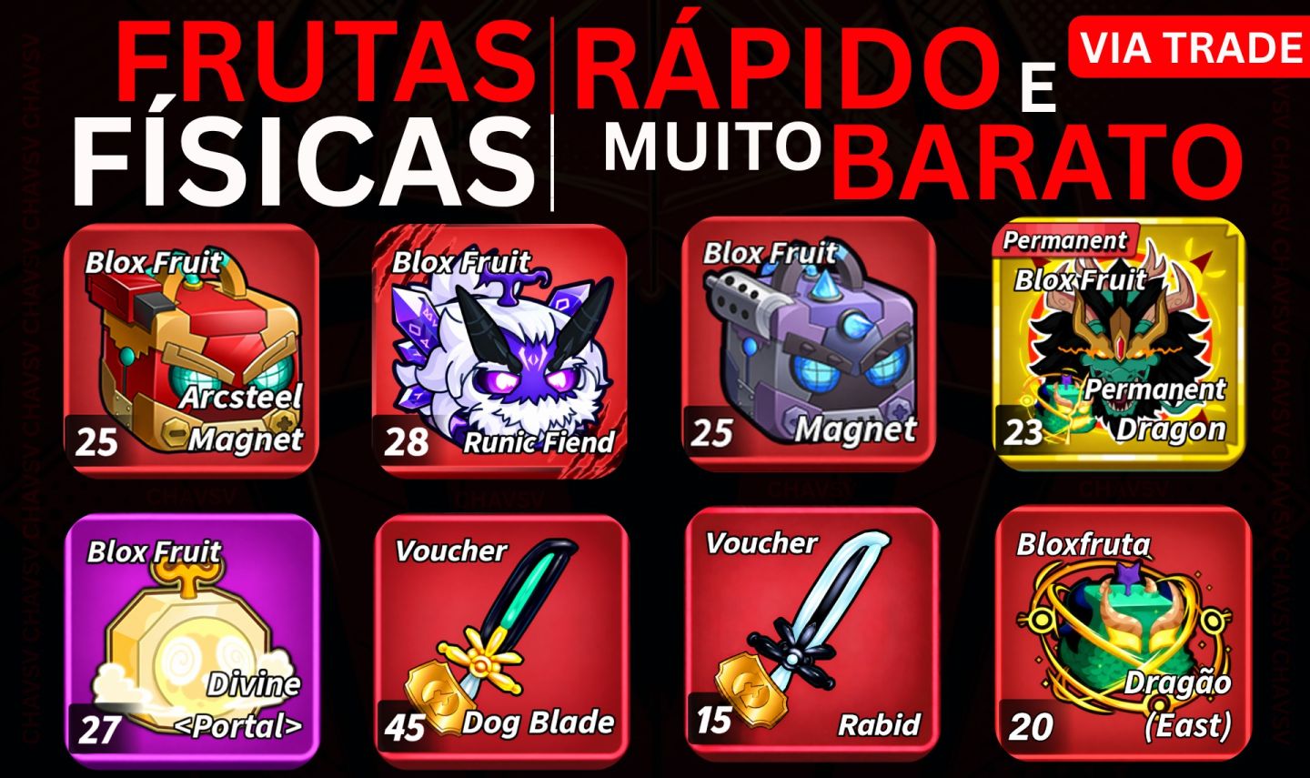 East West Dragon Magnet Blox Fruits - Fruta Física e Skins | Rabid Dog Blade