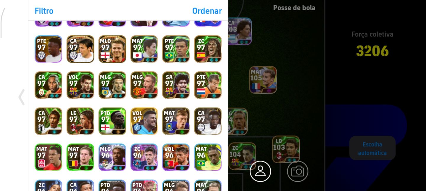 Conta eFOOTBALL top força coletiva 3206
