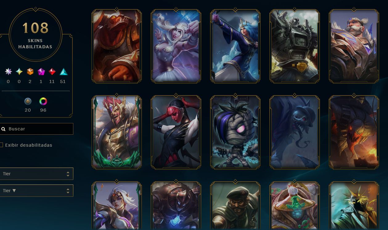 CONTA LoL 108 Skins VAVA Buttlerfly - Phant Protocolo - Sherif Neo DONO ÚNICO