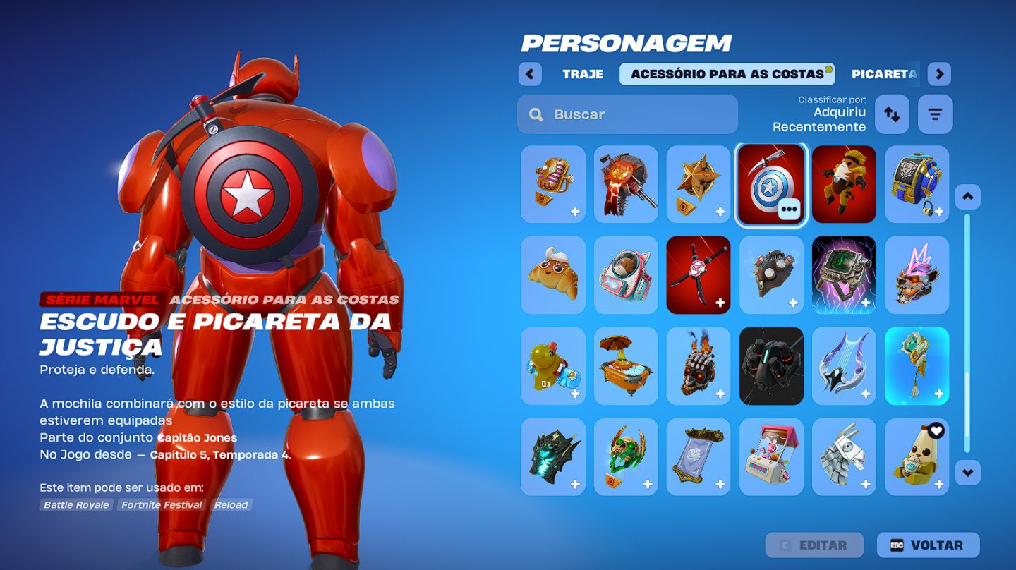 CONTA FORTNITE +200 ITENS - BAYMAX - VARINHA ESTELAR - 89 PICARETAS FULL ACESSO