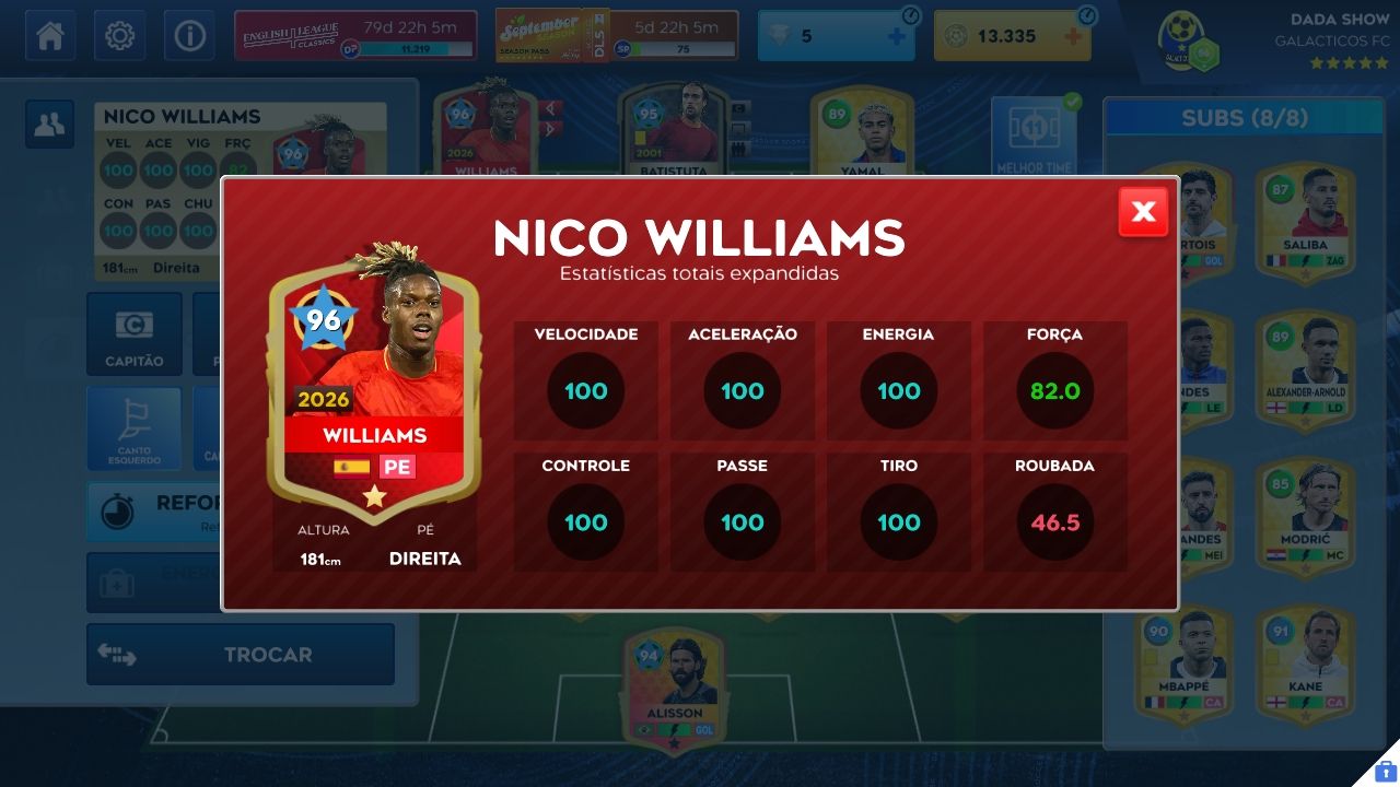 CONTA DE DREAM LEAGUE 26(DLS26). [40 JOGADORES]