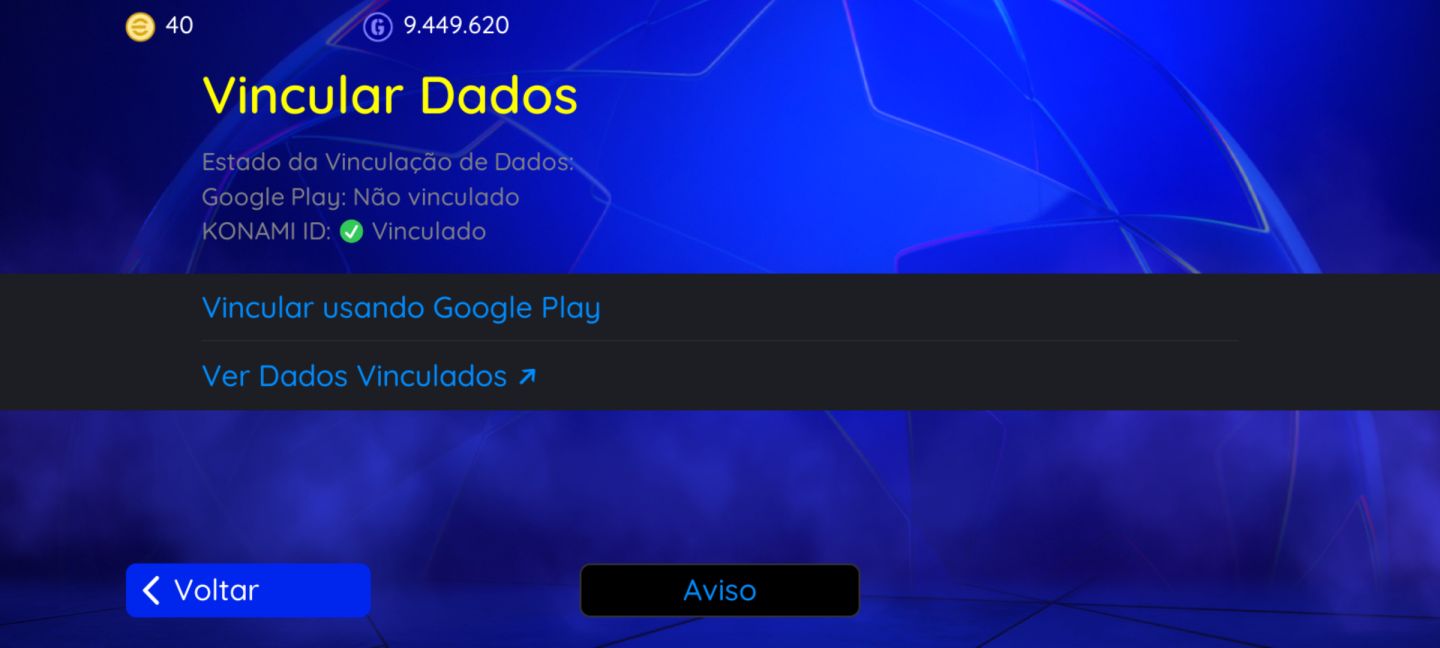 Conta efootboll só Konami Id, pra pegar e subir divisão