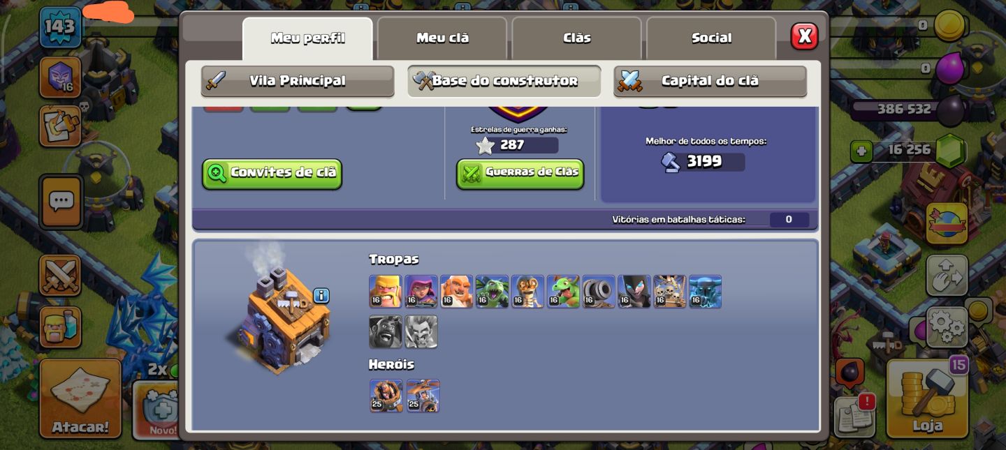 Conta Clash of Clans CV13 Full com 16k Gemas