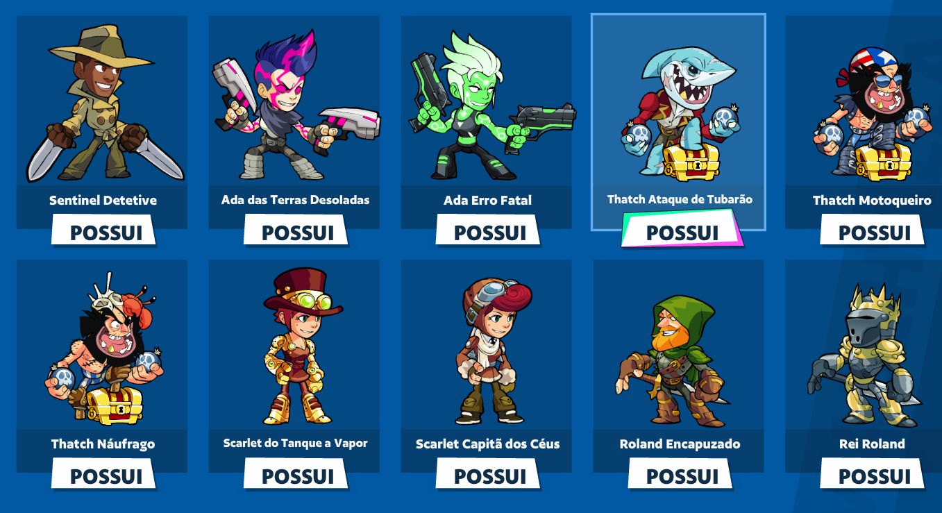 Conta Steam Nível 4 | Brawlhalla 1.9k Horas + Passe 9, 4, 7, 13, 8, 10 + 76 Skin