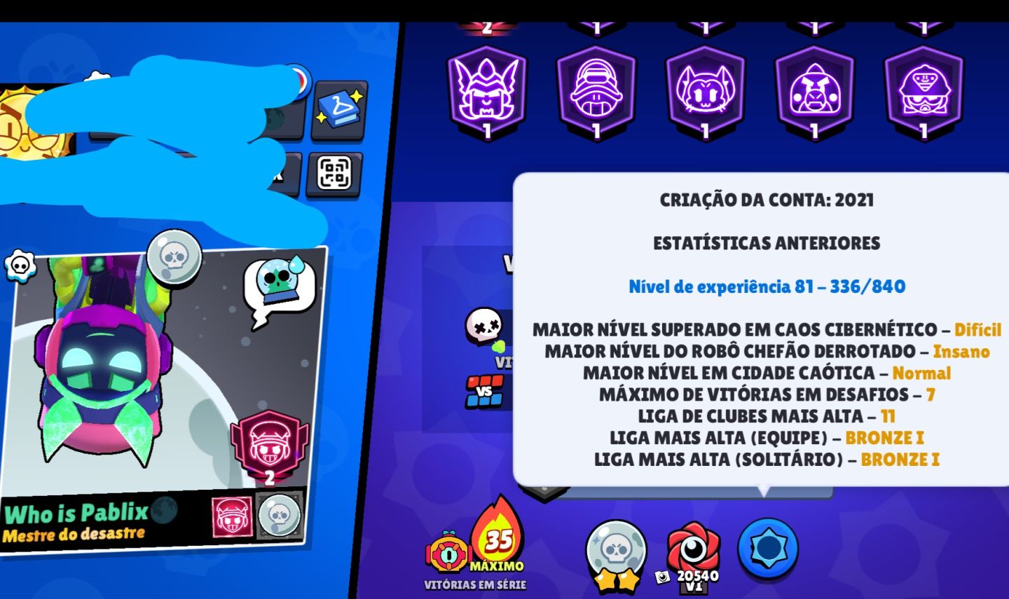 CONTA BRAWL STARS 52K+ | 104/105 BRAWLERS | 35 TÍTULOS | SKINS RARAS
