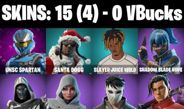 CONTA FORTNITE COM 15 SKINS UNSC SPARTAN/SANTA DOGG/DAIGO/FADE/THE NIGHT
