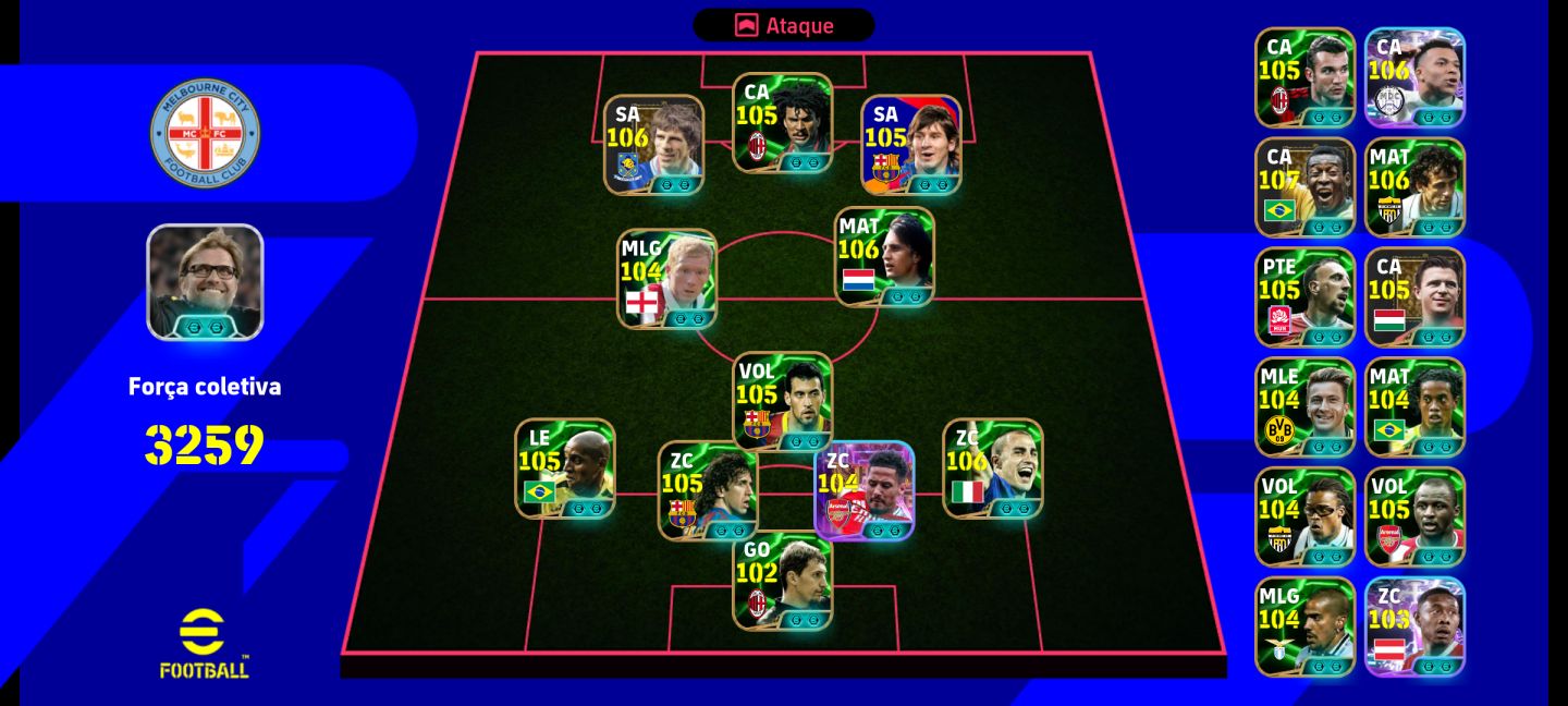 Conta eFootball BRABA do Gullit, Zola e Pelé
