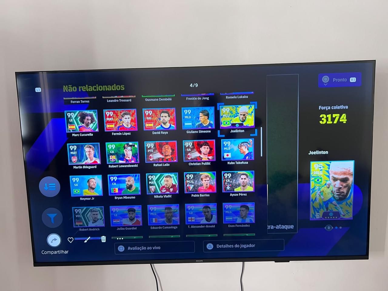 Conta Efootball ps4/ps5 com Philipe lham big time, Cafu, James Rodrigues e + 100