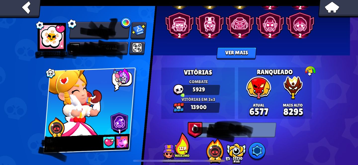 Conta de Brawl Stars | 3 Prestígios | Mestre | 120K Troféus | 106 Brawlers