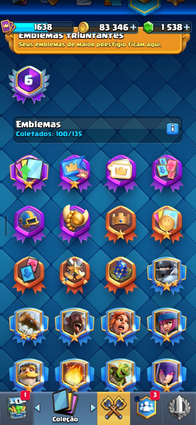 Conta clash royale 12k de troféus com todas as cartas