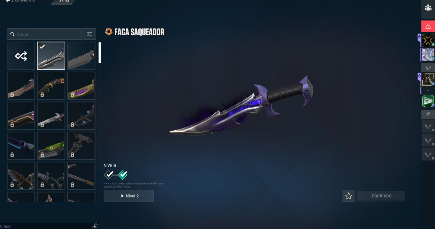 Conta valorant 2 skins de vandal, phantom, sheriff, ghost e faca