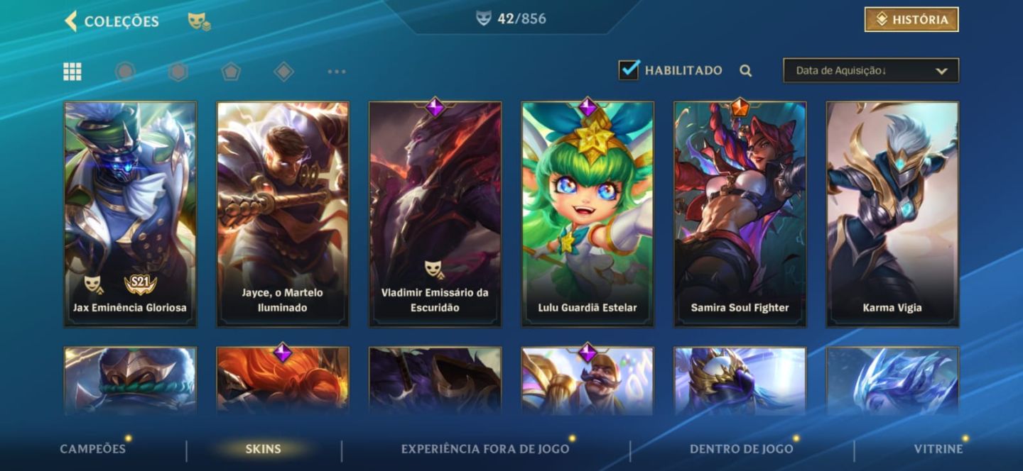 Conta Wild rift com diversas skins raras