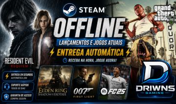 Steam Offline | TODOS os Lançamentos + Jogos Atuais | Entrega Automática