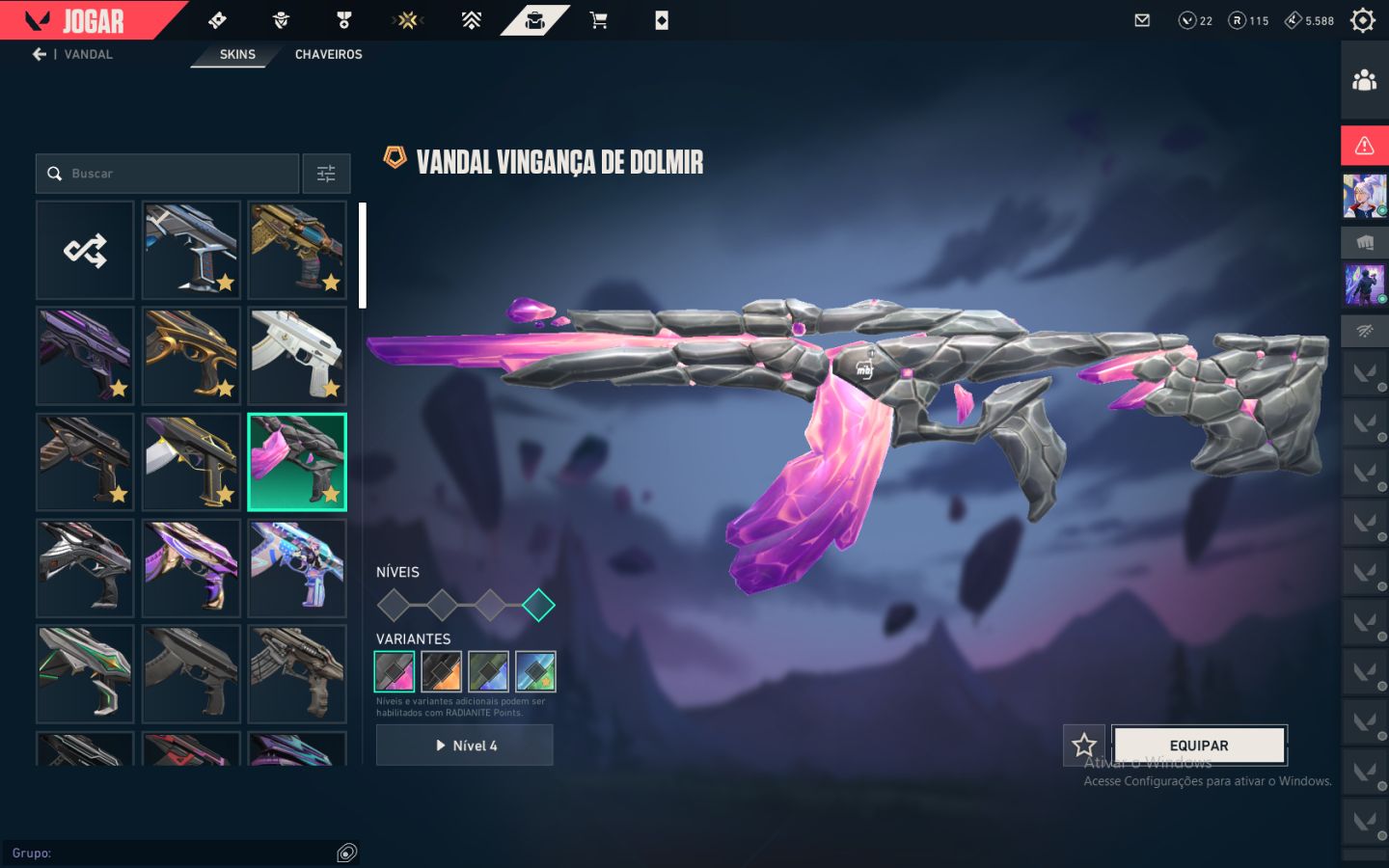 Conta valorant com skin champions 24