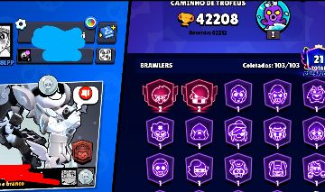 Conta brawl stars 42k de troféus + pin matcherino colab, + clash
